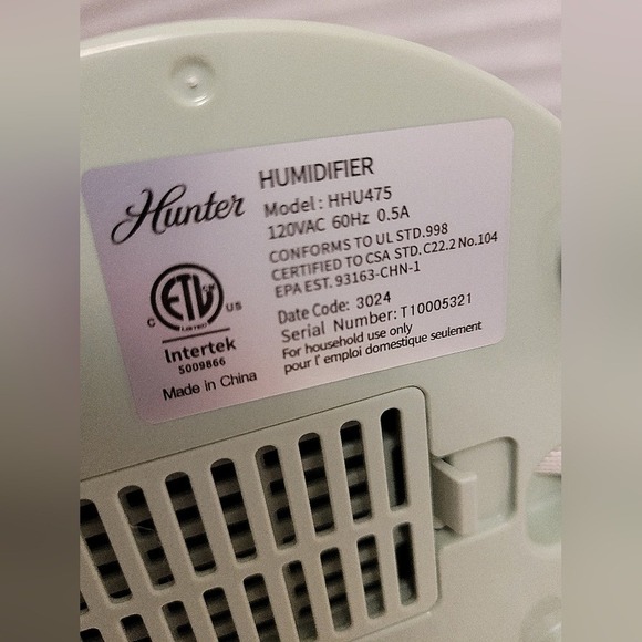 Hunter Aspire HHU475 Ultrasonic Cool Mist Humidifier 0.7 Gal Sage Green Black - Picture 6 of 9